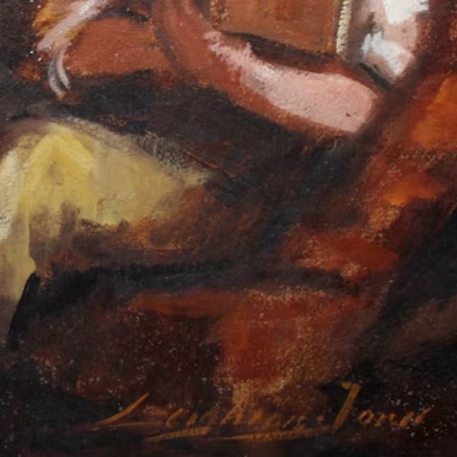 1960s Barry Leighton Jones Original Oil on Canvas Signed Children Play on Old Car For Sale - Image 9 of 12