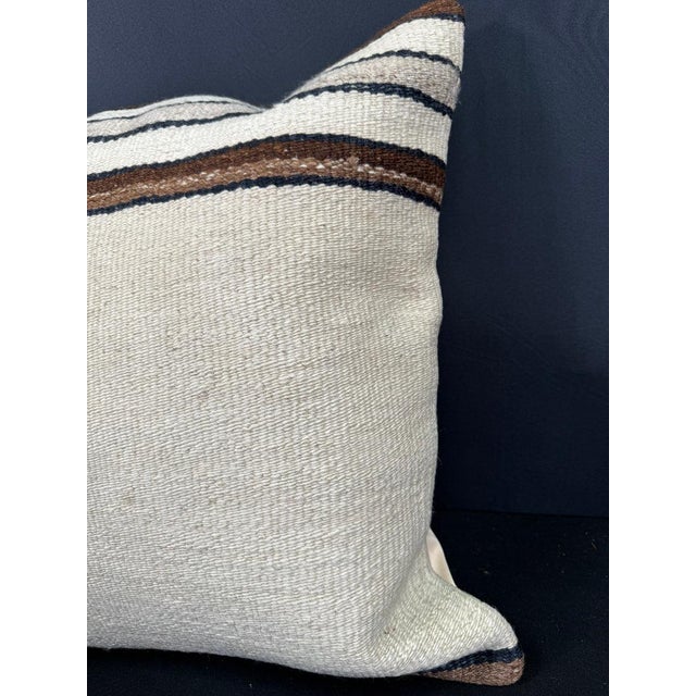 Contemporary Turkish Hemp Pillow Cushion Natural Beige Brown Cushion Cover 20"x20" For Sale - Image 3 of 4