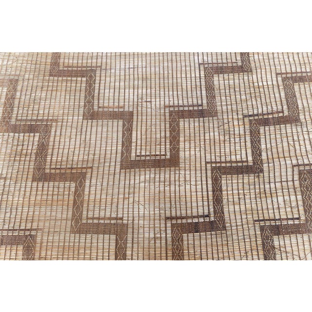Doris Leslie Blau Vintage Moroccan Tan With Brown Rug Reed And Leather Tuareg For Sale - Image 4 of 7