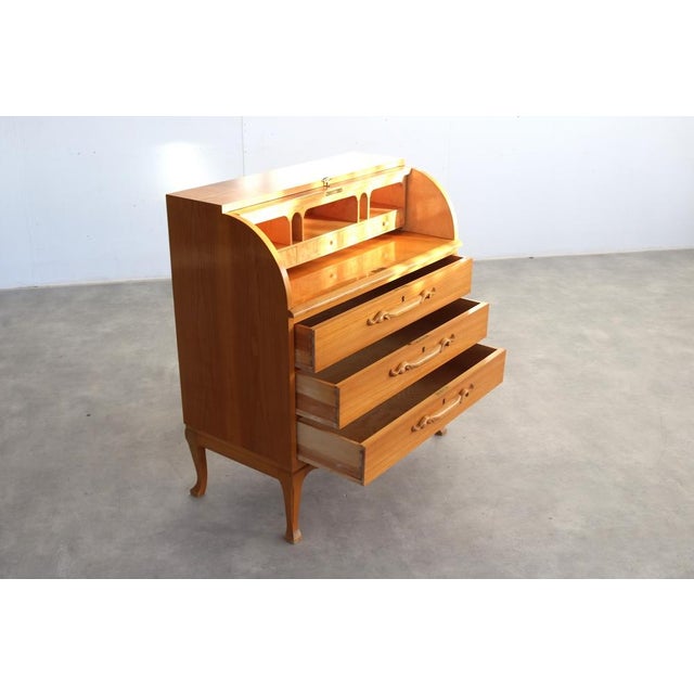 Tan Vintage Secretary Desk, 1960s For Sale - Image 8 of 10