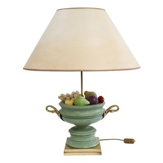Large Hollywood Regency Table Lamp with Fruit Bouquet, Italy, 1970s For Sale