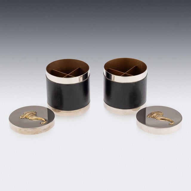 1980s Vintage 20th Century French Silver-Plated Cigarette Boxes from Hermès, 1980, Set of 2 For Sale - Image 5 of 14