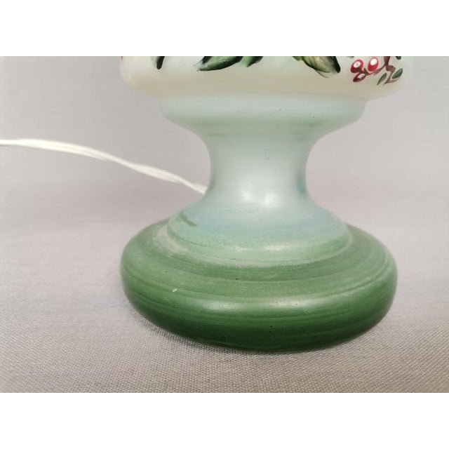 Portuguese Farmhouse Hurricane Gone with the Wind Hand Painted Glass Table Lamp, 1970s For Sale - Image 16 of 18