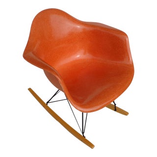 Eames for Herman Miller Orange Fiberglass Shell RAR Rocker For Sale