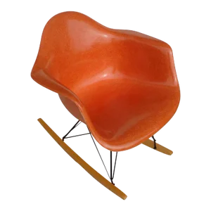 Eames for Herman Miller Orange Fiberglass Shell RAR Rocker