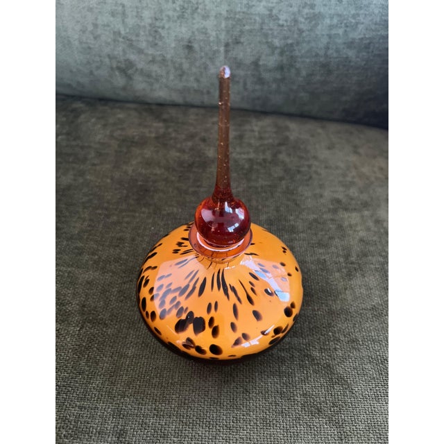 Sexy Vintage Murano Art Glass Amber Tone Leopard/Tortoise Design Perfume Bottle Made in Italy Circa 1960s In fantastic...