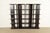 A gorgeous set of four Modern Art Deco style dark oak modular bookshelves, étagères, or display units In the manner of...