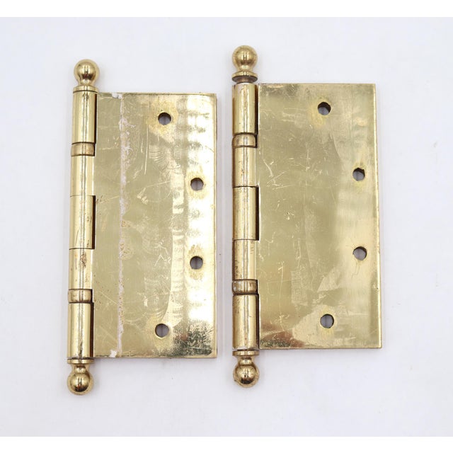 Pair of Baldwin 5 X 5 In. Polished Brass Butt Door Hinges For Sale - Image 4 of 5