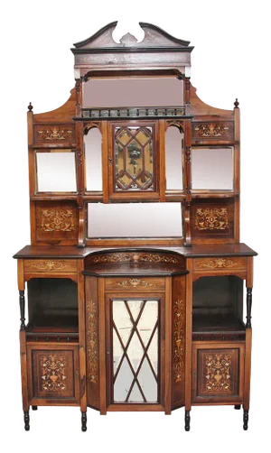 19th Century Rosewood and Inlaid Cabinet, 1890s