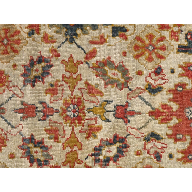 Antique Persian Sultanabad Carpet, Wool Ivory Oriental Rug Hand Knotted For Sale - Image 12 of 18