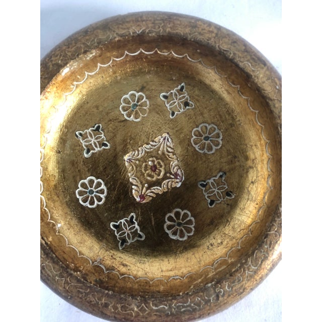 Wood 1970s Florentine Coaster With Glass Liner For Sale - Image 7 of 8