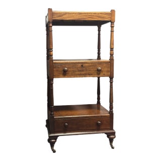 Antique English Mahogany Tiered Whatnot For Sale