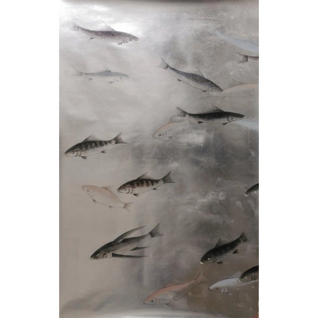 Not Yet Made - Made To Order Fish Hand Painted Wallpaper - 1 Panel For Sale - Image 5 of 10
