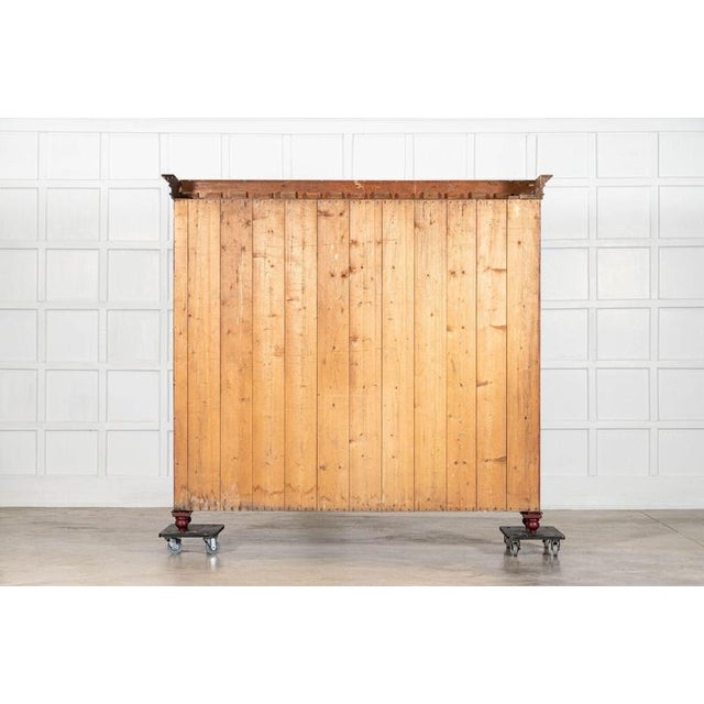 Large English Glazed Painted Pine Bookcase, 1880s For Sale - Image 11 of 12