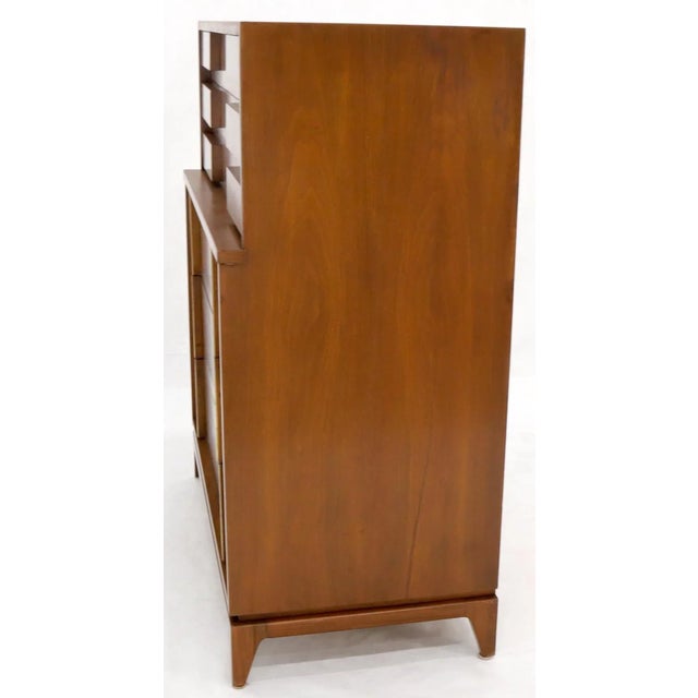 Mid-Century Modern Five Drawers High Chest Dresser with Brass Accents For Sale - Image 11 of 13