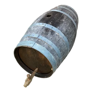 Vintage Oak Wood & Iron Rings Barrel Whiskey & Wine