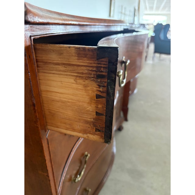 Matched Pair of Georgian Oxbow Front Chests, Mahogany, One Signed Joseph Rawson of Providence, Circa 1790-1810 For Sale - Image 12 of 12