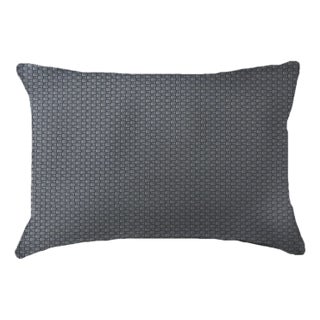 20x12" Woven Faux Leather Cushion Cover - Graphite For Sale