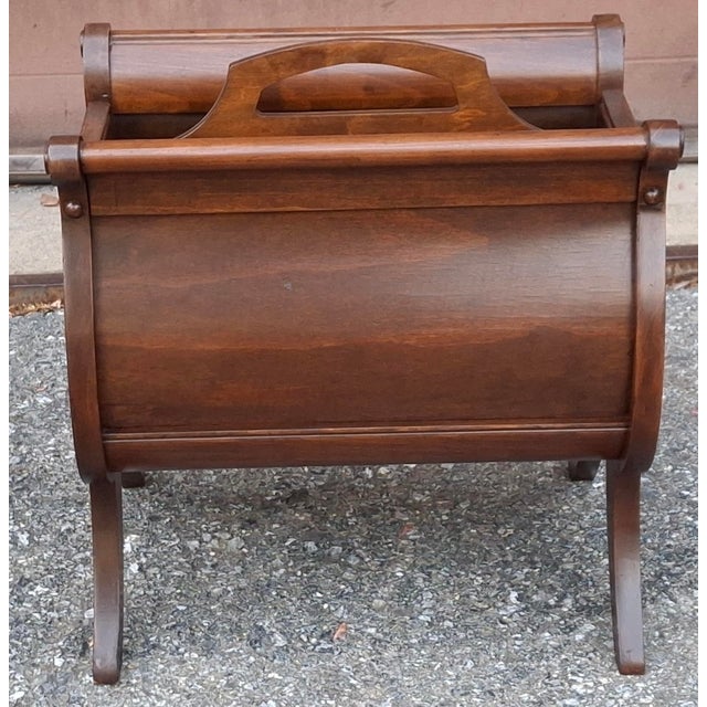 Early 20th Century Ferguson Bros. Walnut Lyre Harp Form Magazine Holder For Sale In Washington DC - Image 6 of 10