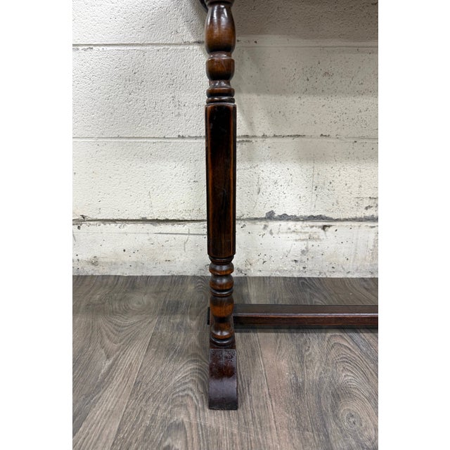 Vintage Jacobean Revival Sofa Table Console Table Hall Table For Sale In Kansas City - Image 6 of 13