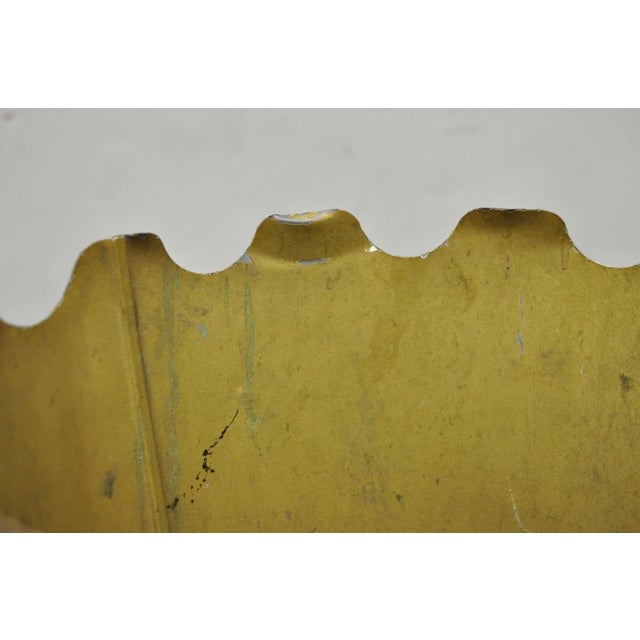 Mid 20th Century Italian Chinoiserie Hand Painted Oriental Red Tole Metal Wastebasket Trashcan For Sale - Image 13 of 18