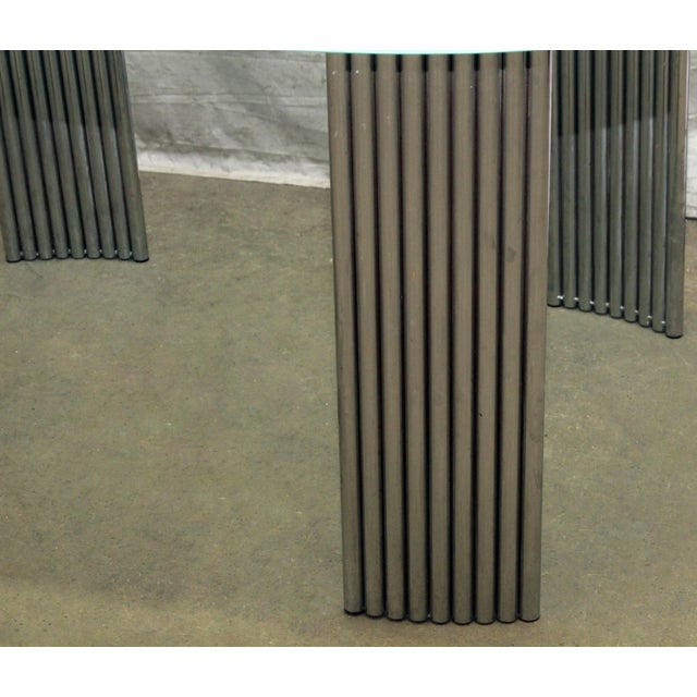 Metal Mid 20th Century Reclaimed Art Deco Oblong Glass Top Dining Table For Sale - Image 7 of 7