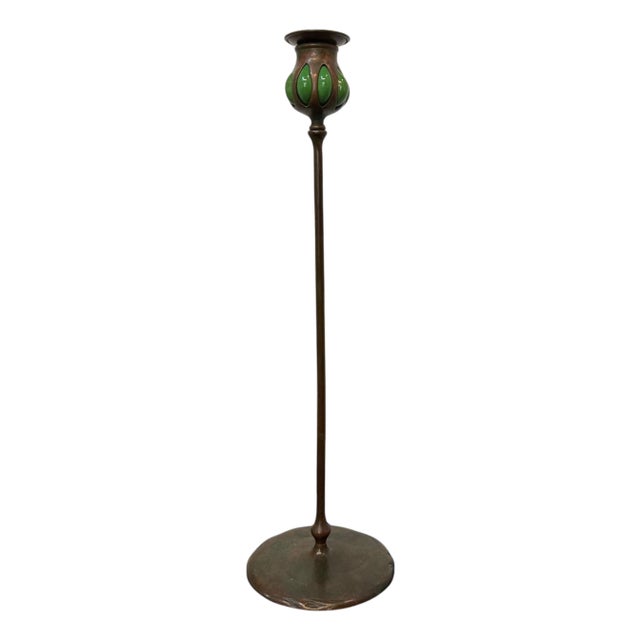 Early 20th Century Tiffany Studios Tall Blown Out Candlestick For Sale