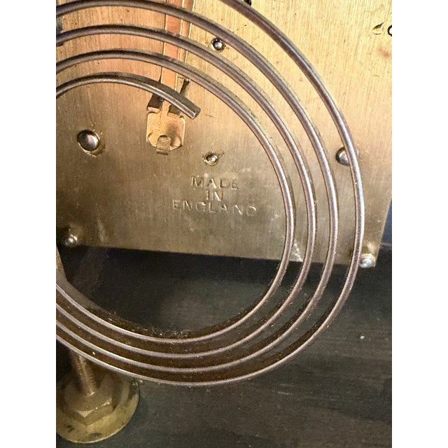 Antique Edwardian English Mantel Clock Barometer Duo For Sale - Image 9 of 13