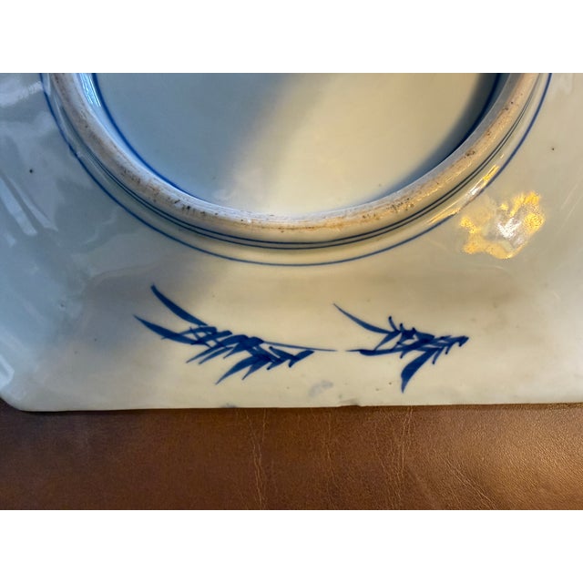 Antique 19th Century Blue and White Imari Platter For Sale - Image 4 of 8