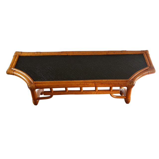 Late 20th Century Vintage Great City Traders Chinoiserie Bamboo & Rattan Wall Shelf For Sale - Image 5 of 16