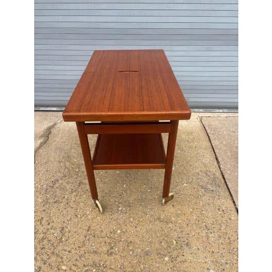 Danish Teak Bar Cart in Scandinavian Modern Style, Hand-Crafted, 1960 For Sale - Image 10 of 12