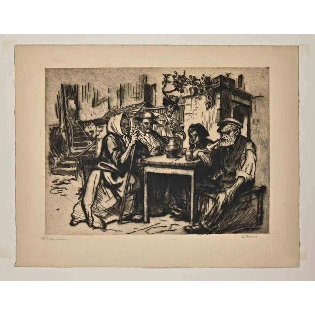 Pierre Georges Jeanniot, Drinkers, Etching, 1914 For Sale - Image 3 of 3