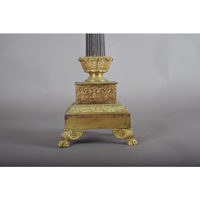 19th Century French Gilt Bronze Five-Light Candelabrum with Fluted Column For Sale - Image 4 of 10