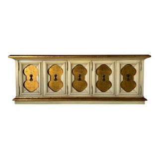 Vintage Italian Hollywood Regency Style Gilt Decorated Credenza For Sale