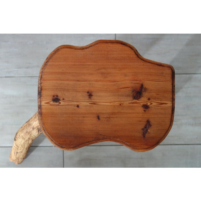 1960s Brutalist Wooden Plant Holder Stool, France, 1960s For Sale - Image 5 of 14