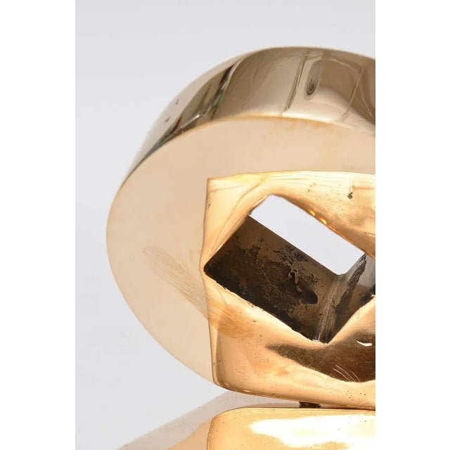 Vintage French Cast Polished Bronze Jean Arp Style Table Sculpture, For Sale - Image 9 of 11