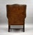 Brown Antique Hand-Dyed Leather Wing Back Armchair, 1920 For Sale - Image 8 of 10