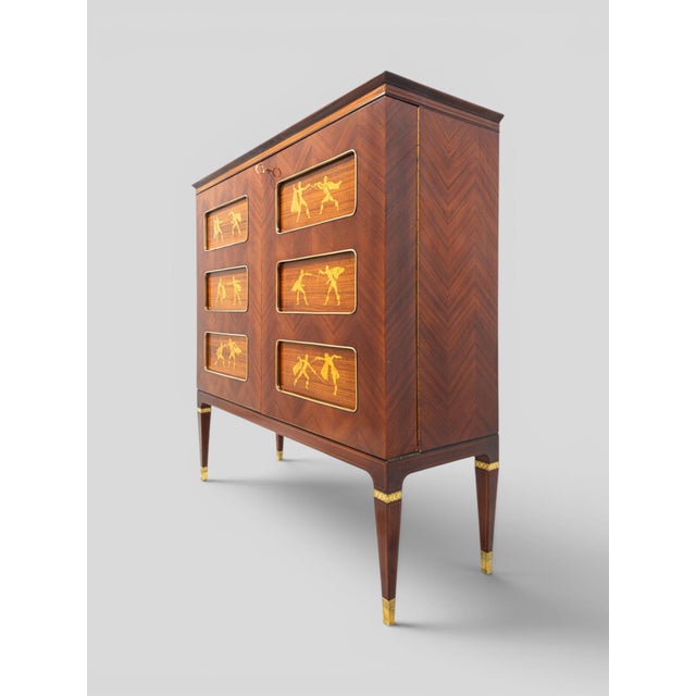 Mid-Century Italian Inlaid Sideboard or by Paolo Buffa, 1958 For Sale - Image 9 of 18