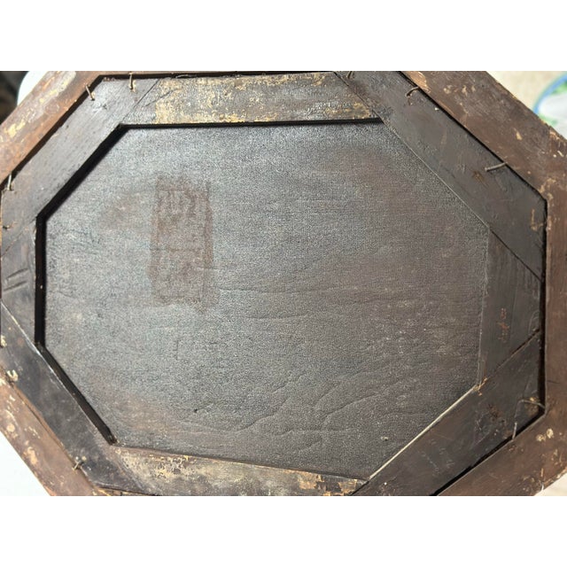 Black Antique Oil on Canvas Painting For Sale - Image 8 of 10