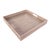 Artifacts Rattan Square Serving Ottoman Trays with Glass Insert in White, Large For Sale