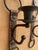 1980s Pair Faux Leather Metal Candle Sconces (After Jacques Adnet) Horse Bridle Hermès For Sale - Image 5 of 8