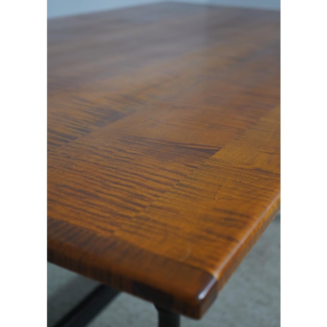 Eldred Wheeler Attributed Benchmade Tiger Maple Dining Tavern Table For Sale - Image 9 of 18