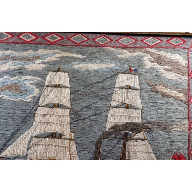 English Sailor's Woolwork of a Merchant Navy Steam-Auxiliary Square-Rigged Brig For Sale - Image 9 of 11