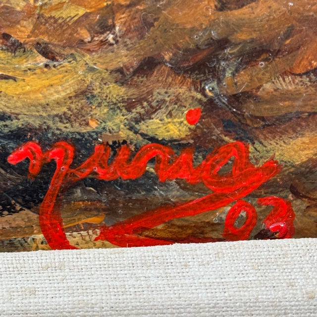 2000 - 2009 Original Rooster Oil Painting by Miami Artist Nuria Mesa For Sale - Image 5 of 10