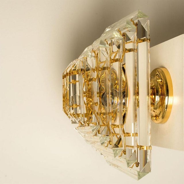 Clear and Gold Glass Pyramid Flush Mount in the style of Venini, 1970s For Sale - Image 13 of 18