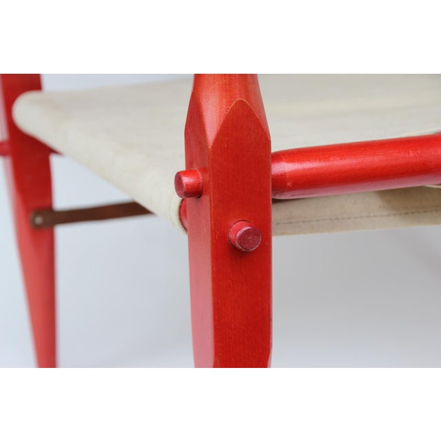 Vintage Red Safari Chair, 1970s For Sale - Image 6 of 13