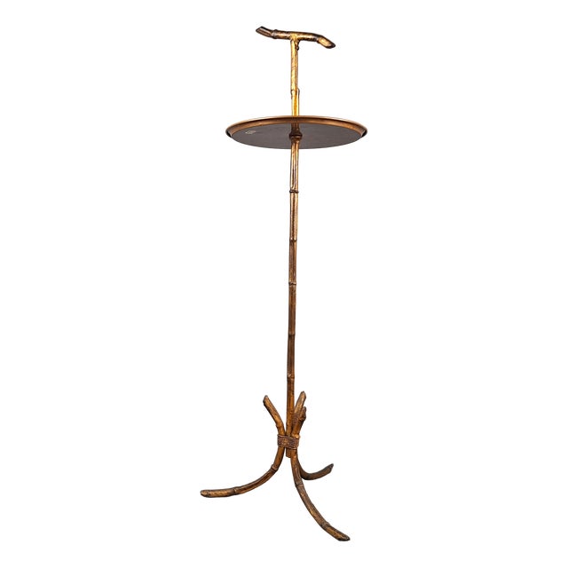Hollywood Regency Faux Bamboo Side Table, 1960s For Sale