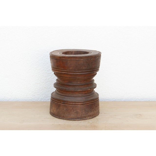 Modern Antique Rice Grinder Candle Holder For Sale - Image 3 of 8