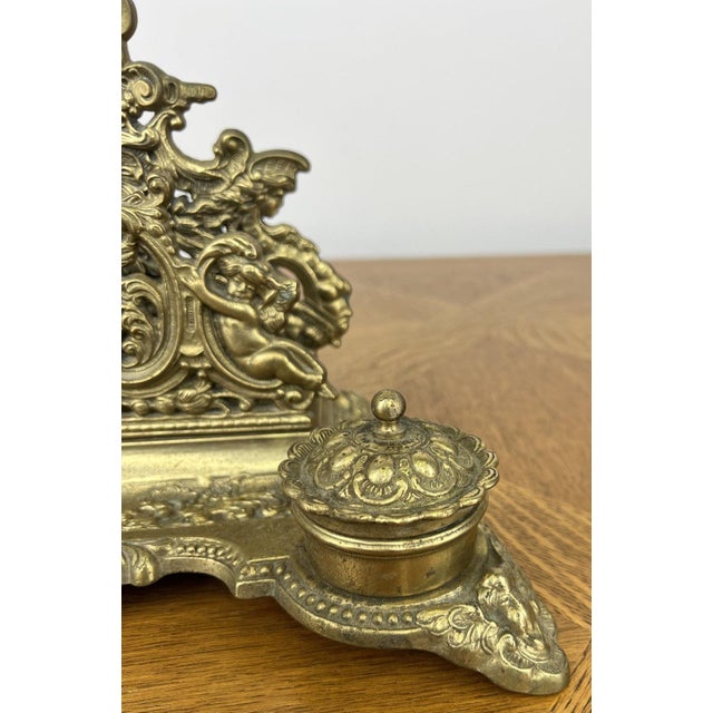 Vintage Inkwell Set in Brass For Sale - Image 4 of 13