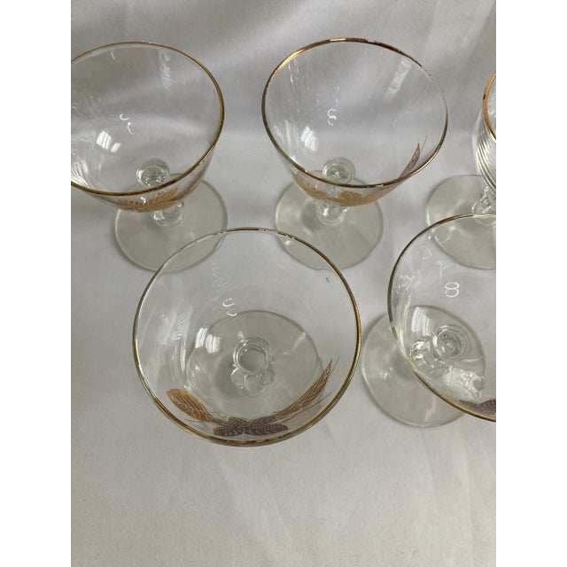 Vintage Golden Leaves Glasses, Set of 8 For Sale In Oklahoma City - Image 6 of 10